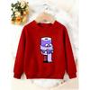 Unisex Kids Crewneck Sweatshirt, Cute Purple Toilet Paper Reading Book Cartoon Print Pullover, Boys Girls Casual Sweatshirt For Kids Over 4 Years Old