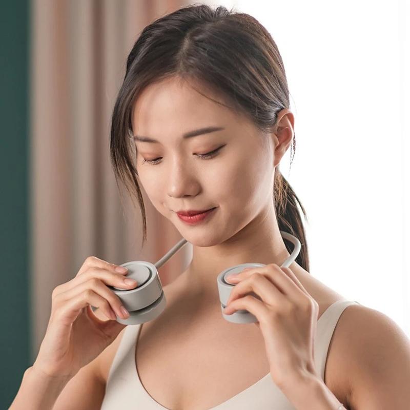 Portable Neck Fan Foldable Mini USB Fan Rechargeable 1600mah Cooling Wind Fans Personal Silent Neckfan for Sports New 2026