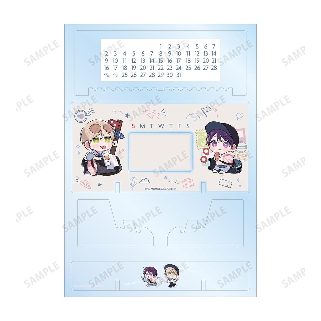 Love Me Inside von An Momose, Tokiwa & Yuzuriha Chibi Charakter Reise Version. Schreibtisch Acryl Ewiger Kalender