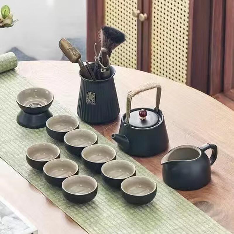 Black Ceramic Kung Fu Tea Set