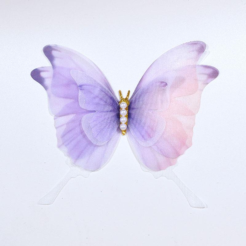 3D Gauze Pearl Butterfly Hair Clip for DIY Ancient Style Accessories