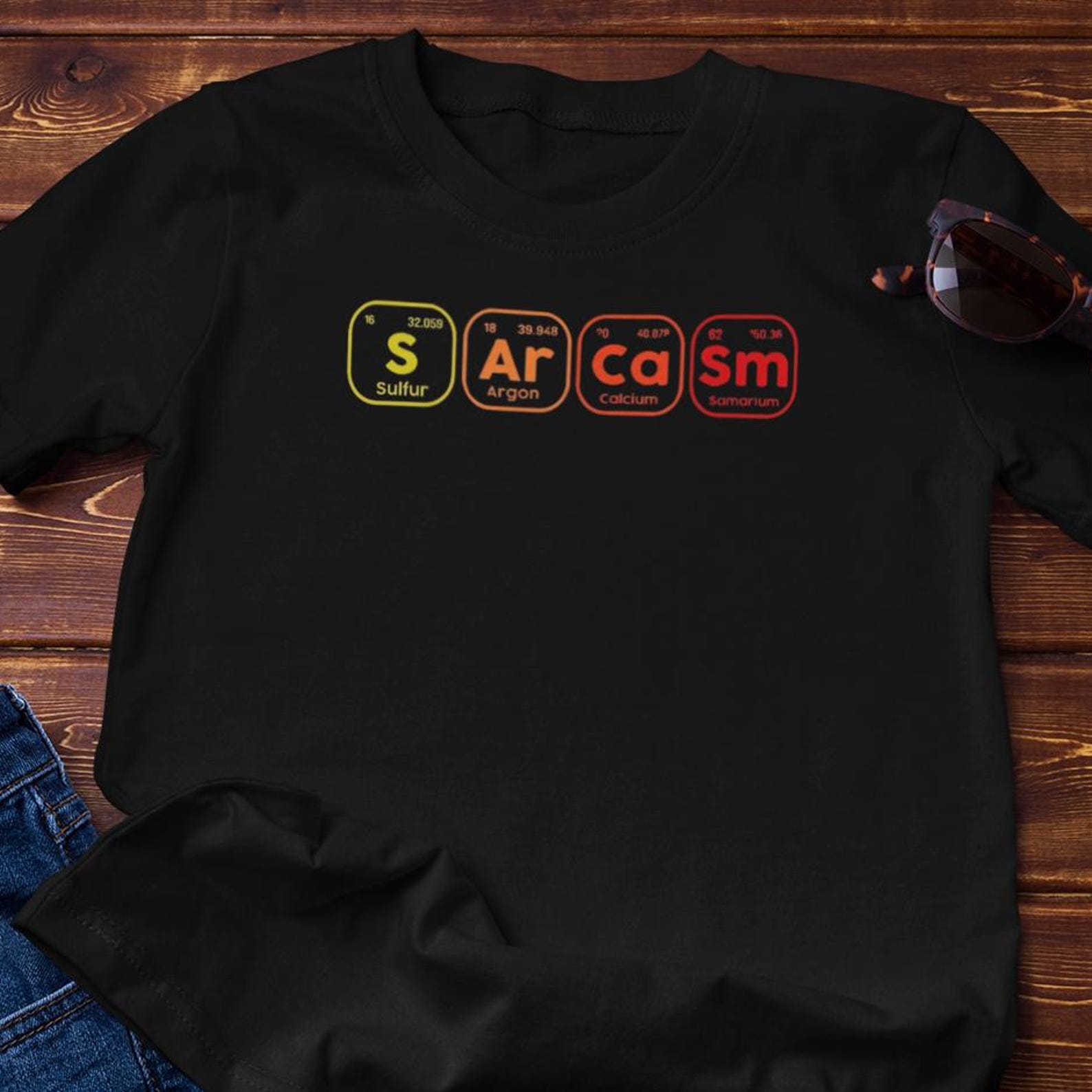 Sarcasm Tee - Periodic Table Elements | Chemistry Sarcasm Cotton T-Shirt L