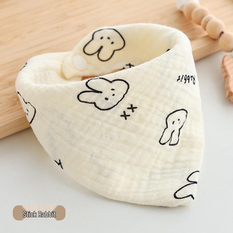 Gekräuselte Baumwollgaze Dreieck Baby Lätzchen & Spucktuch