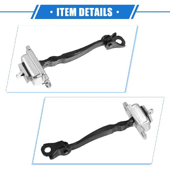 2 Pcs Door Check Stop Strap No.80430ZX60A/80430JA000/80430ZN51A for Nissan Altima 2007-2012, Durable Metal Silver Tone Front