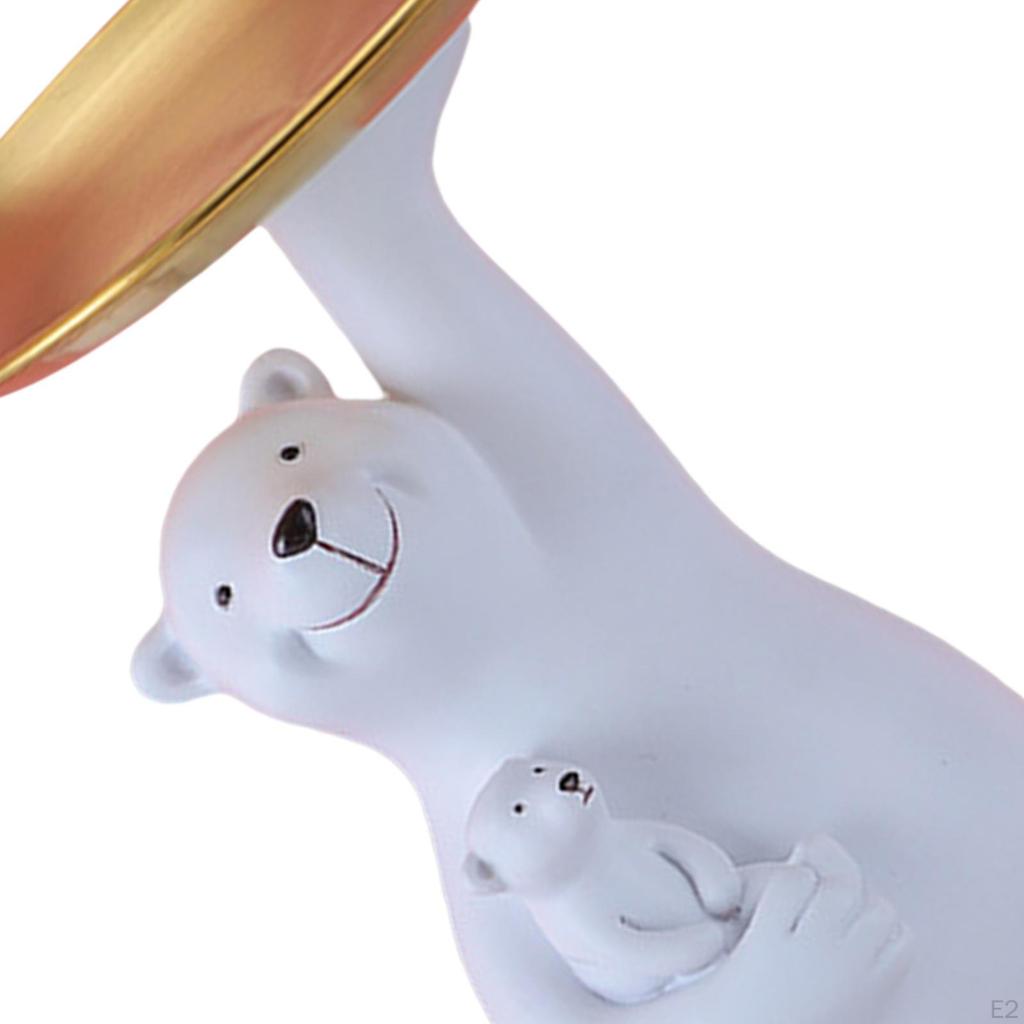 Adorable -Child Bear Figurine Dessert Snacks Organizer Tray Holder Jewelry Lounge Bedroom