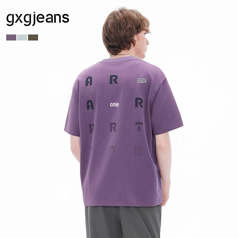GXGJEANS Men s Back Print Loose Short Sleeve T-Shirt L