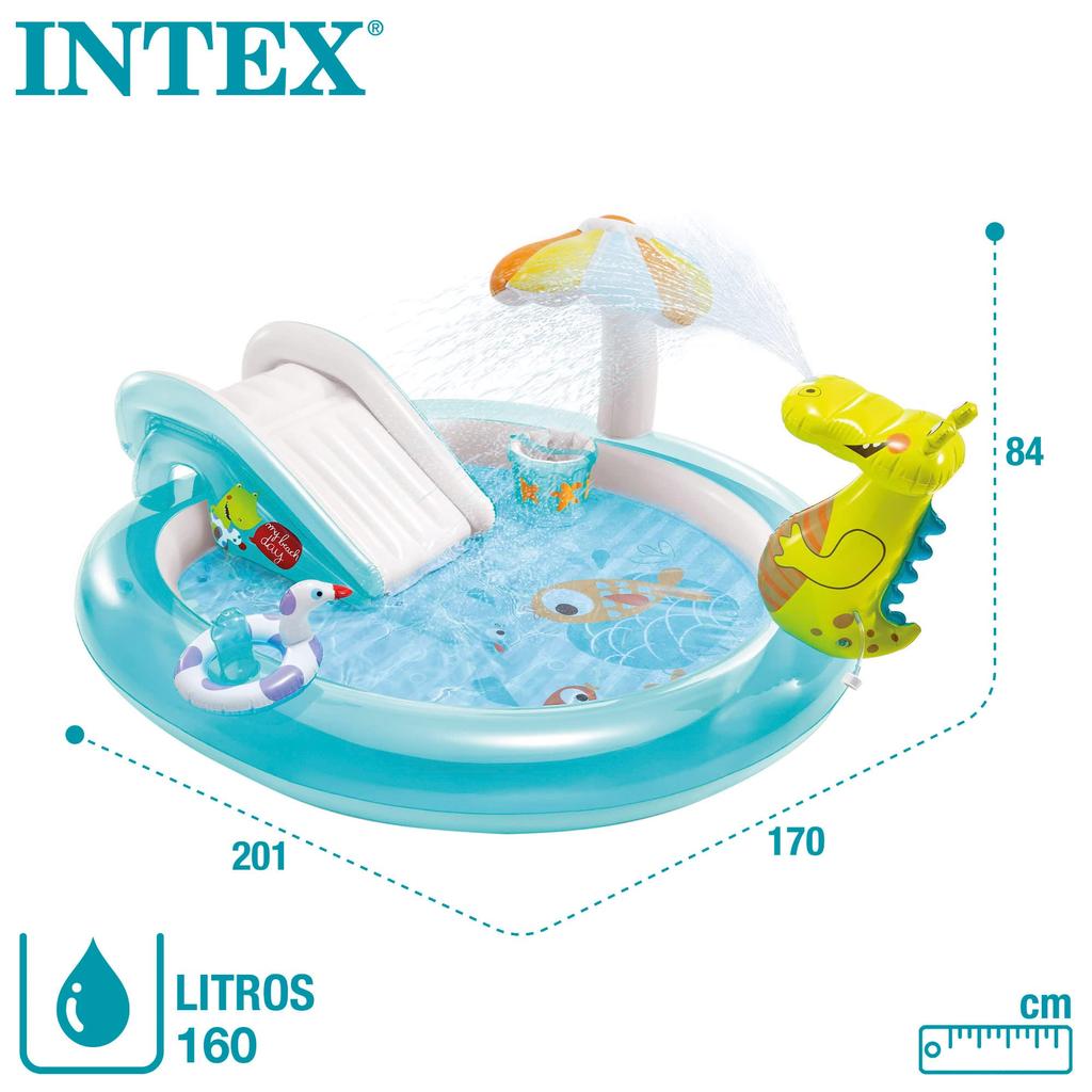 INTEX Gator Play Center Pool, Round, Multicolor, 201 x 170 x 84 cm (Official Japanese Product) 57165