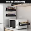 Magnetic Spice Rack for Refrigerator Fridge Organizer for Kitchen Organization and Storage 4 Pack Black Metal Shelf with 8 Move