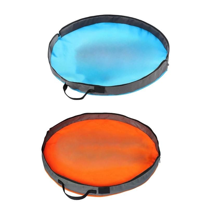 Gjenbrukbar polyester aktivitetsmatte for barn med glidelåslukking Oppbevaringsorganisatorer Trygg for byggeklossaktiviteter Håndverk Pikniker