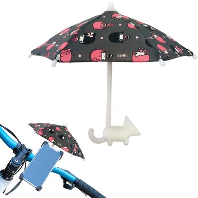 Regenschirm mit Handyhalterung - Smartphone Sonnenschutz für Motorräder - Niedlicher Ständer Regenschirm