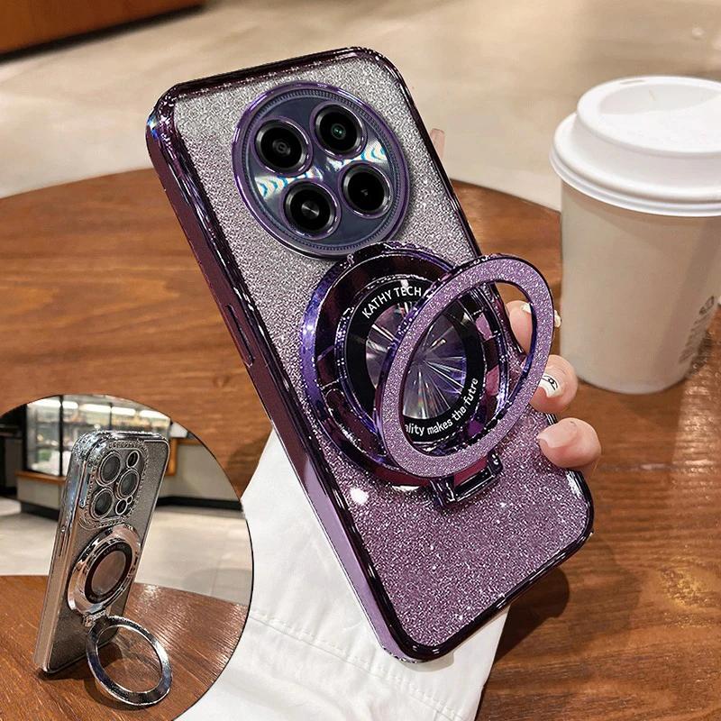 Luxus Glitzerhülle mit Halterung für Redmi Note 14 14Pro 14C 13C 12C 11 Hülle für POCO X7 X6 F7 Ultra M6 Pro Hülle Halter Abdeckung