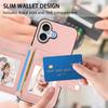 For iPhone 17 Case RFID Blocking Card Holder Kickstand TPU + PU Leather Phone Back Cover