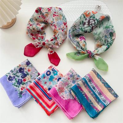 58 Baumwolle Leinen Seide Halstuch - Damen Vielseitiges Atmungsaktives Modeaccessoire für Frühling, Sommer, Herbst. Perfekt als Haarband oder Dekoration.