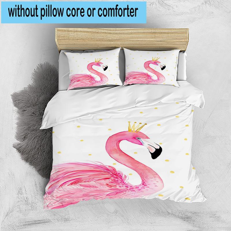 Flamingo In Tropical Paradise 3pcs Bedding,Including 1pc Duvet Cover And 2pcs Pillowcases Perfect for Christmas,Ideal for Bedroom, Dormitory