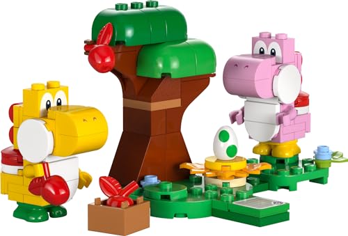 LEGO Super Mario Yoshi's Egg-Like Forest Expansion Set, Super Mario Collectible Toy for Kids, Includes 2 Brick-Building Characters, for Girls and Boys