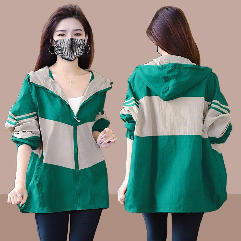 Women's Plus Size Sun Protection Jacket UV-Protective Summer Loose Versatile Breathable Hooded Lightweight Outerwear