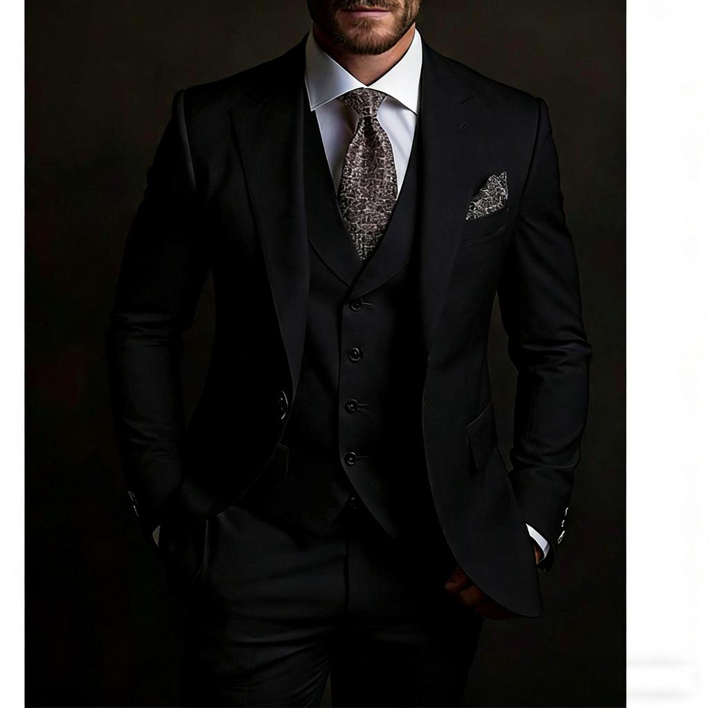 חליפות גברים איכותיות 3 חלקים ז'קט מכנסיים ווסט גזרה צרה תלבושות לנשף מסיבה מותאם אישית 2025 בלייזר יוקרתי תפור לפי מידה