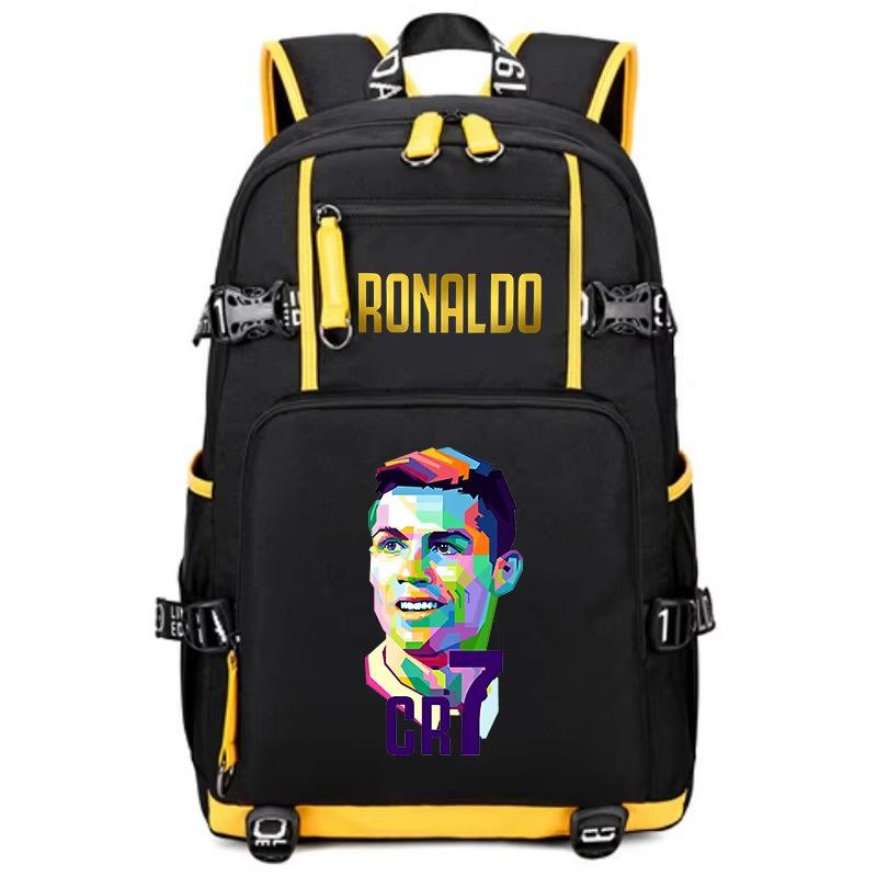 Football Star Peripheral Personality Print Youth Backpack Large Capacity Student Bag