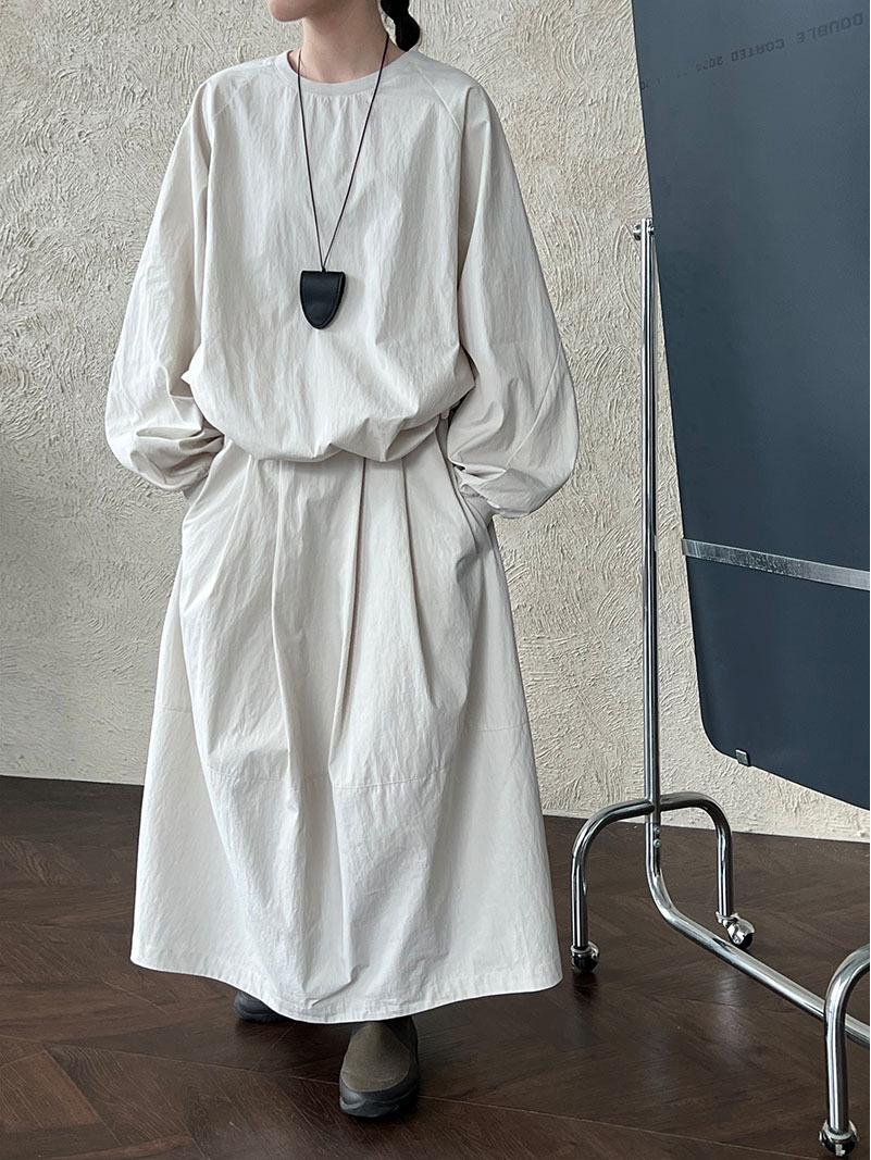 LUXI Women s Japanese Sporty Style Round Neck Hoodie  Half Skirt Set - Autumn Two-Piece Casual Wear M