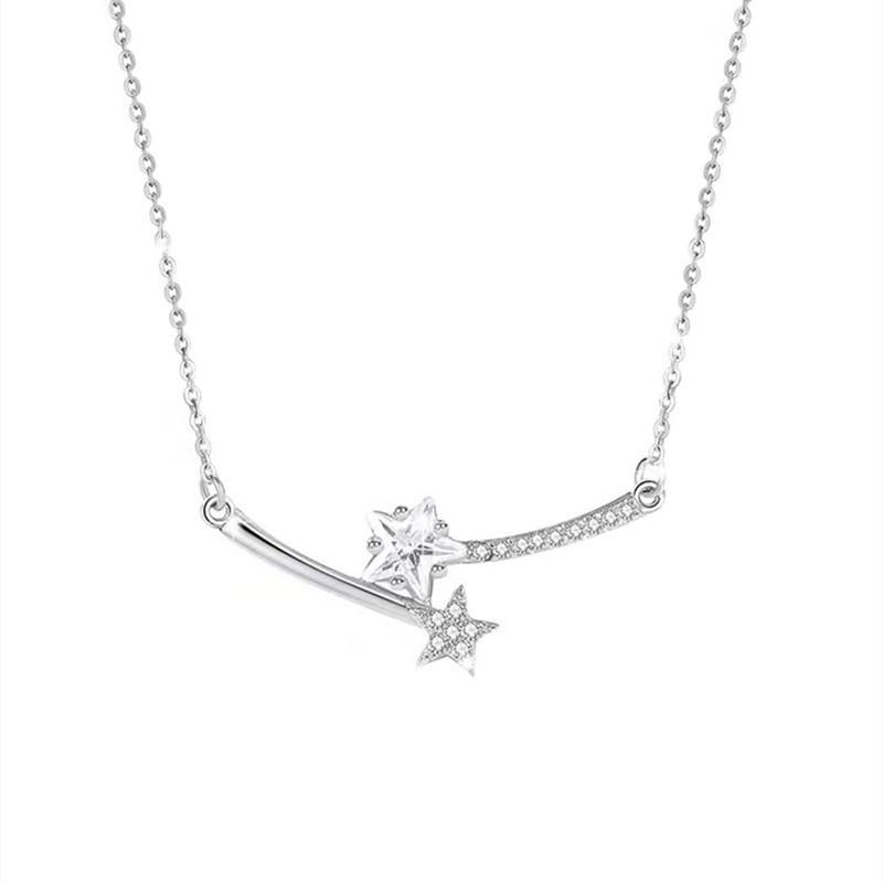 Smiling Meteor Star Clavicle Necklace - Korean Style Women's Fashion, Versatile and Simple Design