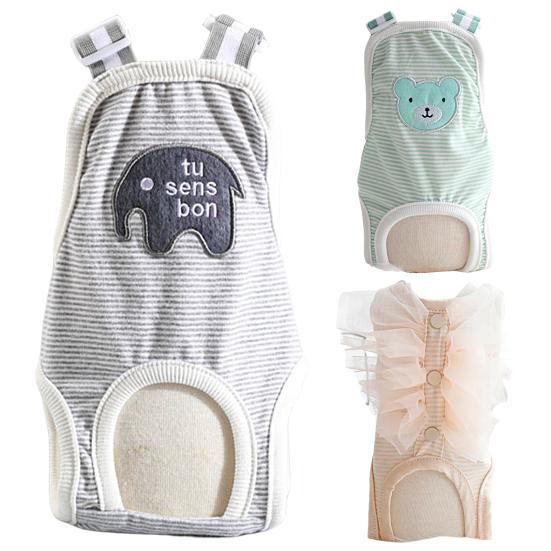 Design krku Měkký prodyšný kreslený potisk medvěda Pet Psí plenka Hygienické kalhotky Pet