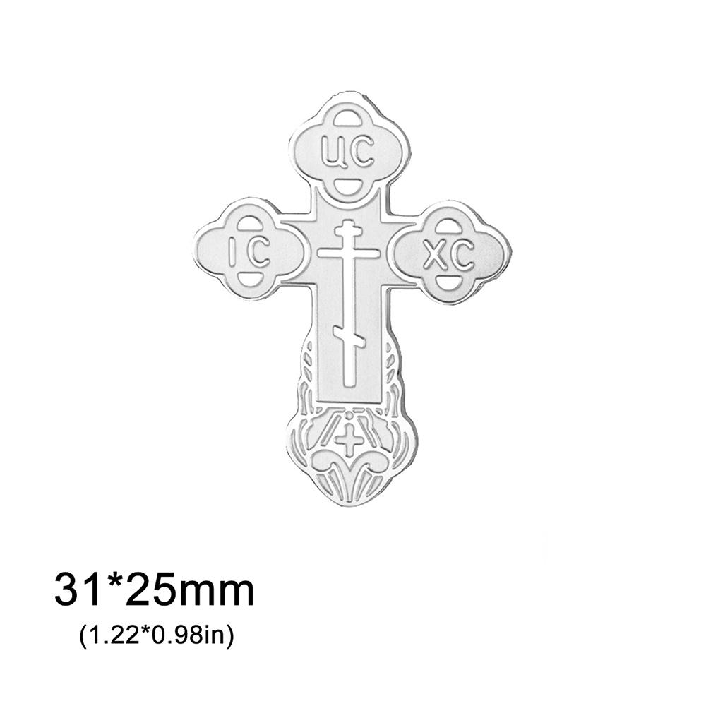Dawapara Orthodox Cross Brooch Pins Russian Eastern Church Brooch Multicolor Enamel Religious Prayer Jewelry Stainless Steel