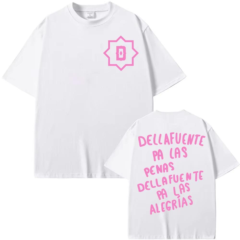 Rapper Dellafuente Pa Las Penas Dellafuente Pa Las Alegrías Print T Shirts Men Women Vintage Casual pure Cotton Tshirt