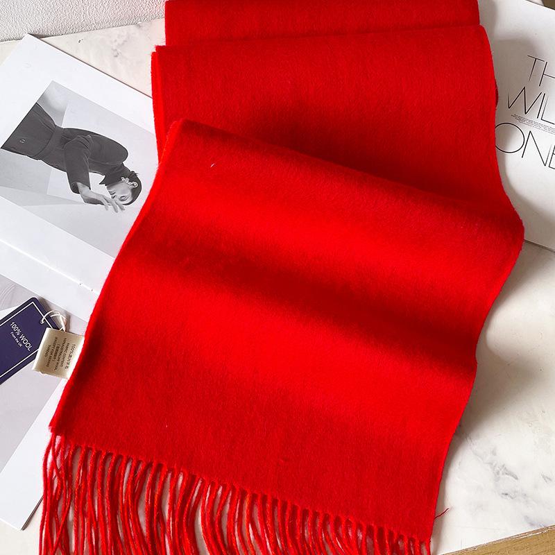 100 pure wool scarves for men's autumn and winter gray double-sided high-end gift boyfriend men's cashmere shawl
