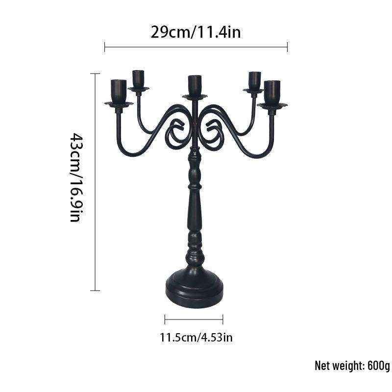 Vintage Europeisk Retro 3 & 5-armad Ljusstake Prydnad för Matsalsbord & Fotorekvisita