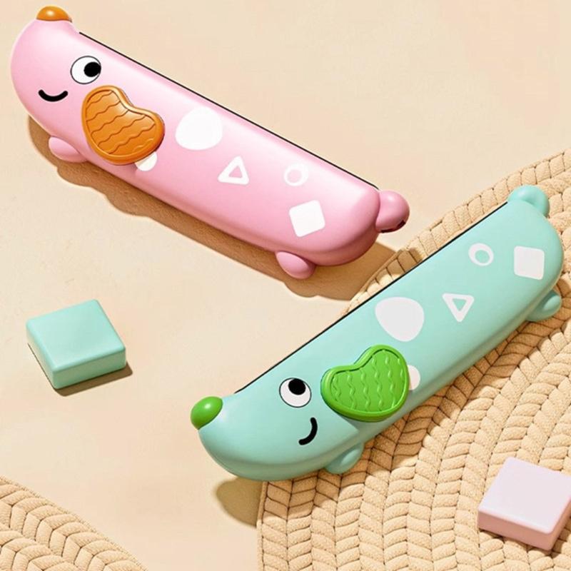 Washable 16 Hole Harmonica Toy For Children Musical Educational Toy With Cartoon Design Enhances Breath Control Skill
