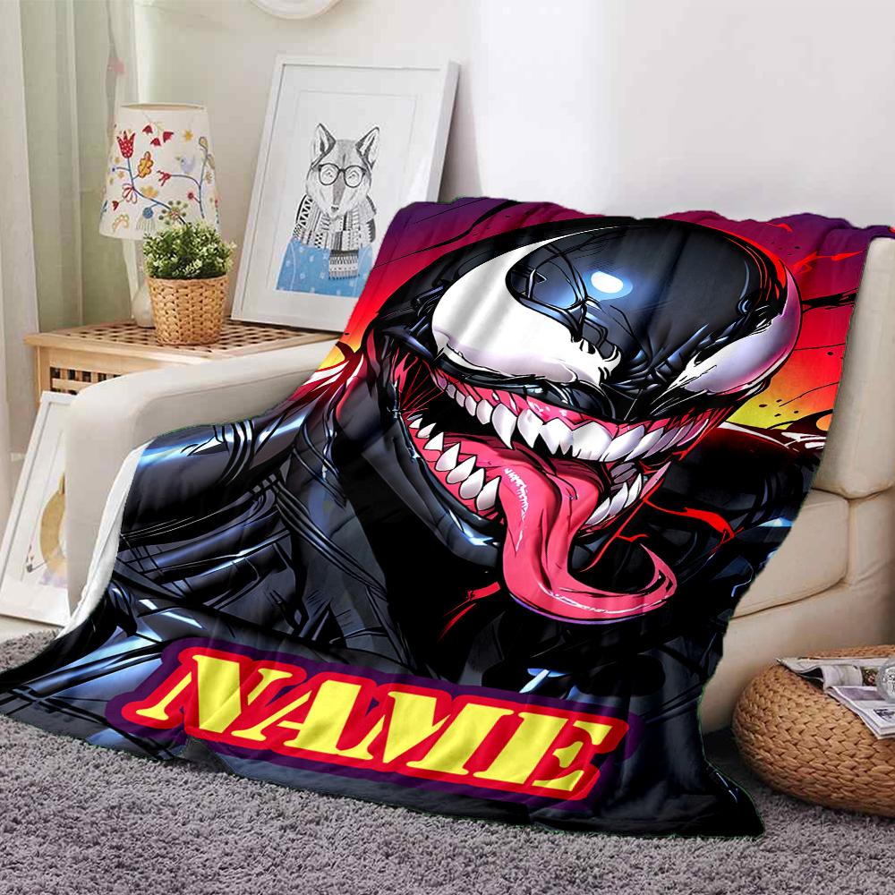 Customiz Name Personality venom Blanket Soft &Warm Sofa Office Bed Travel Lunch Break Blanket, Gift Suitable All Seasons
