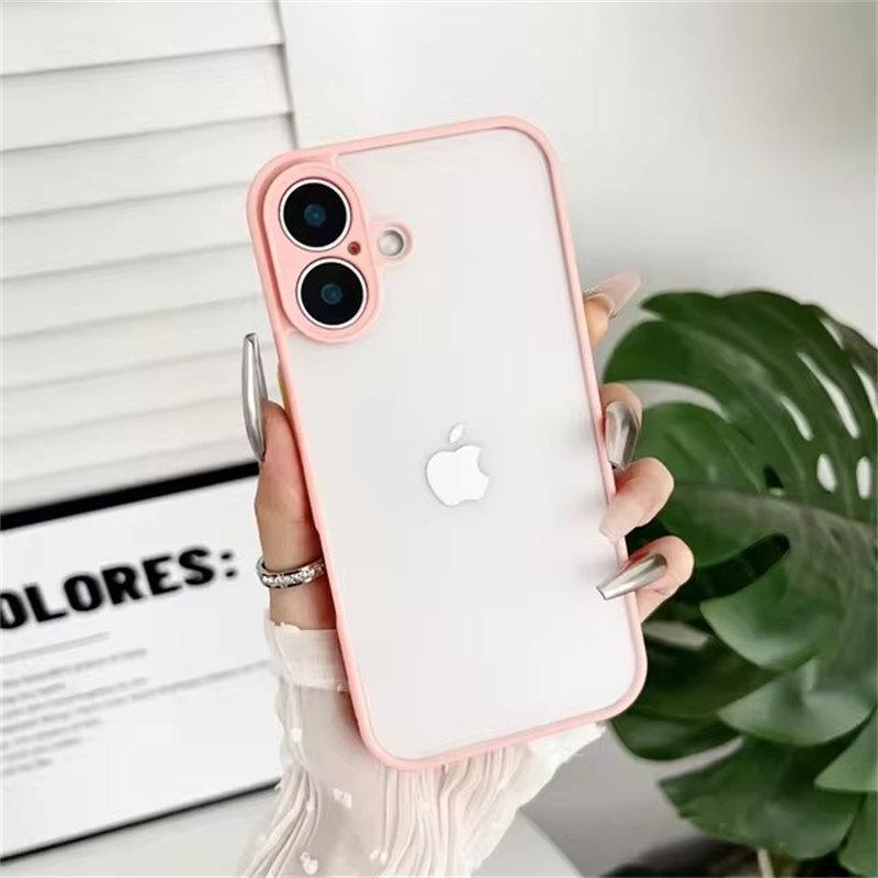 Husă de lux, rezistentă la șocuri, translucidă, mată, armură, pentru iPhone 16 15 14 Pro Max Plus 13 12 Mini 11 XR X XS 7 8 SE Husă hibrid pentru PC