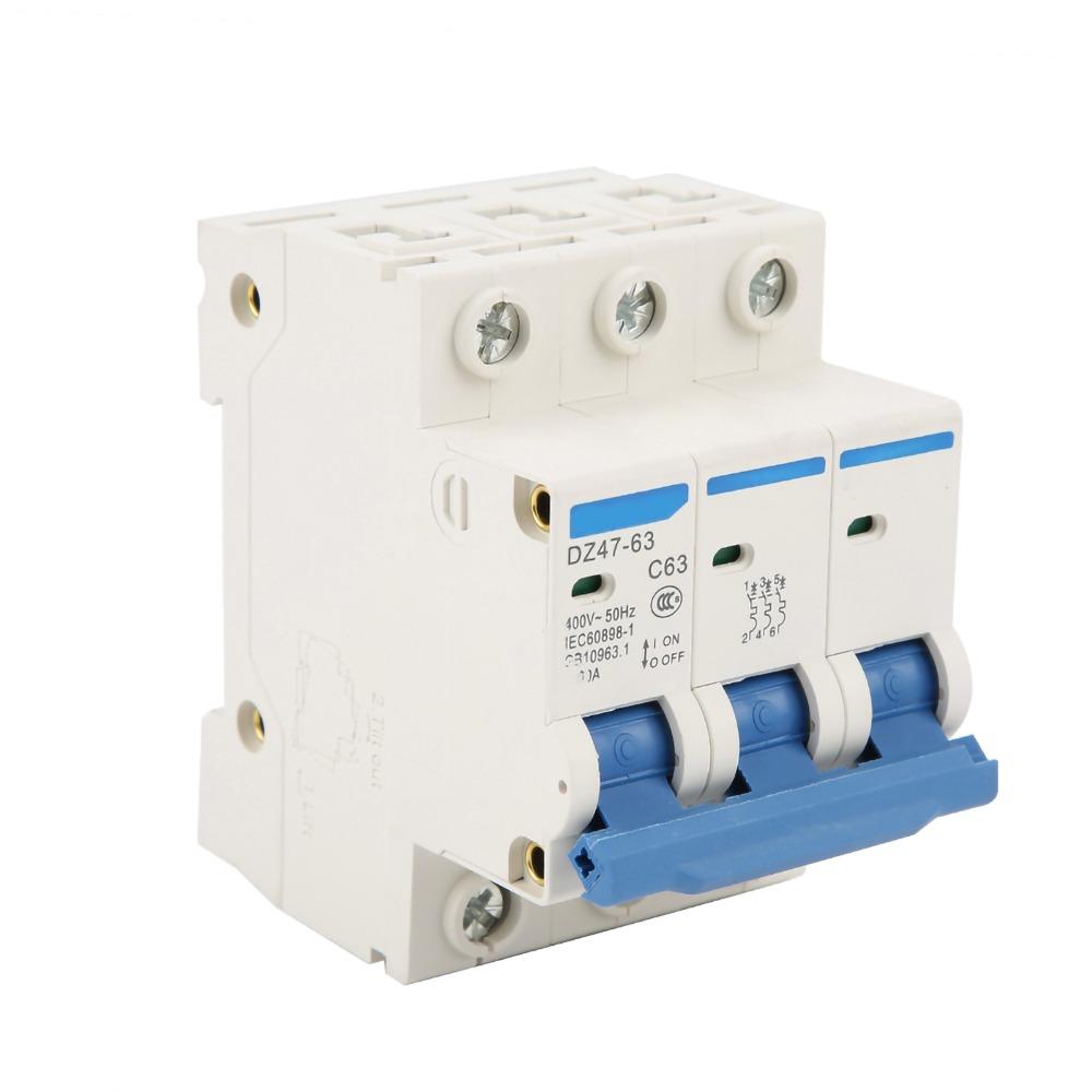 

RCCB DZ47-63 Residual Current Circuit Breaker 63A 3Pole Current Circuit Breaker 400V 63A RCCB Residential Buildings DZ47-63 3P 63A