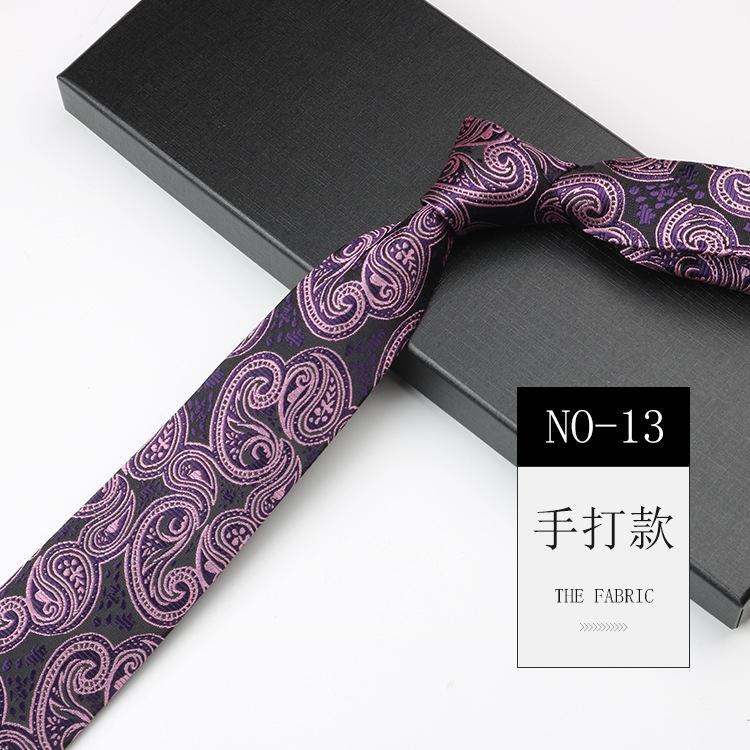 Tie Men'S Cashew Pattern Jacquard High-End National Style Retro Narrow 7Cm Hand-Tied Business Dress Tie
