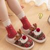 Custom Reindeer Winter Cotton Slippers - Women's & Men's Christmas Gift