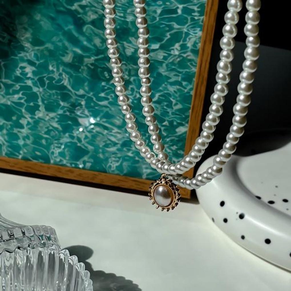 Women's Bold Pearl Layered Double-Strand Necklace