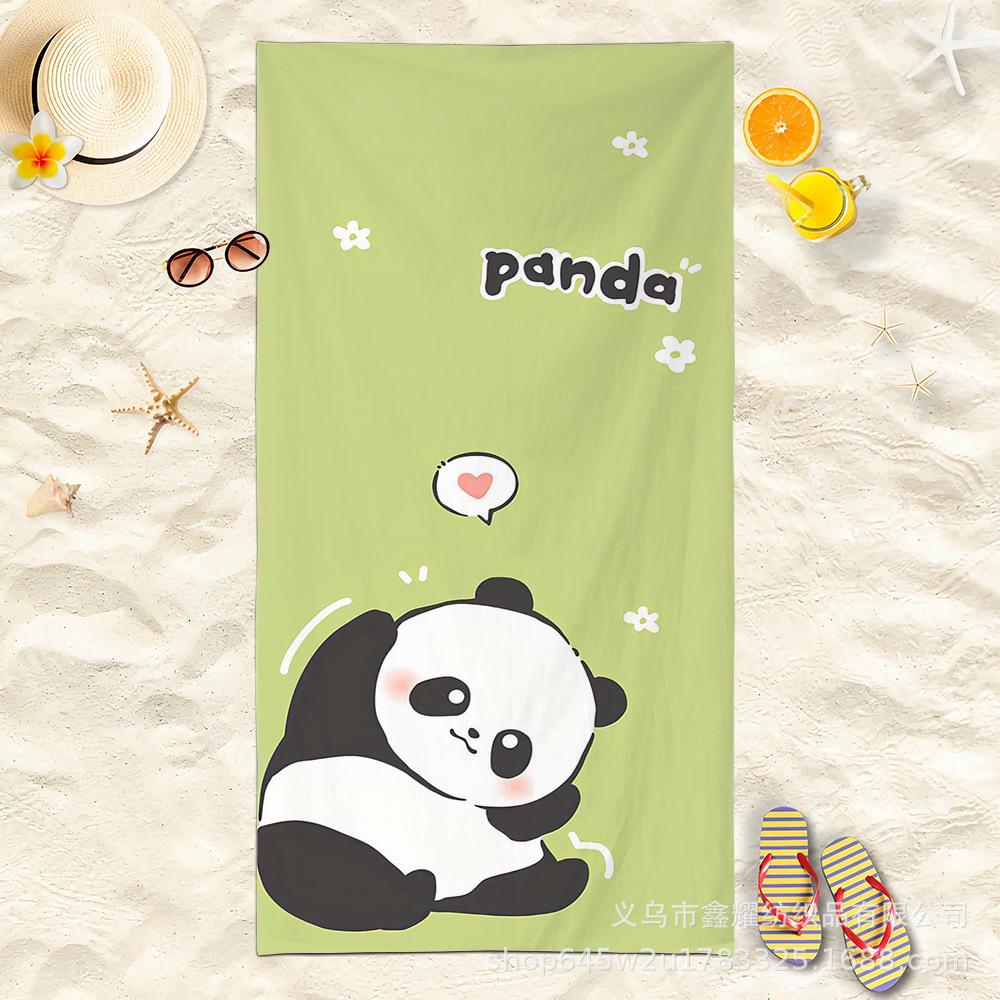 Überfülltes Panda-Party Strandtuch, Süßer Kawaii-Druck Schnelltrocknendes Handtuch