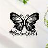 Butterfly Metal Wall Sign, Personalized Name Plate, Floral Garden Decor, Mother's Day Gift, Custom Wall Art