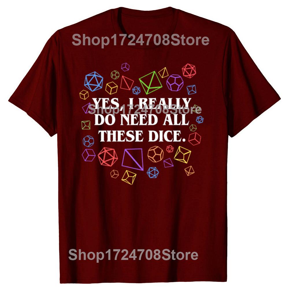 Men Women Dungeon And Dragon Dice Tabletop RPG T Shirts Accessories DND Game 100% Cotton T-shirt Clothes Fashion Tee Shirt