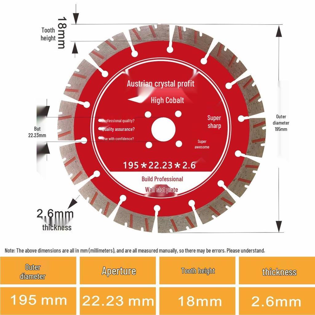 Grooving Diamond Saw Blade - Large Sharp Head for Precision Cutting