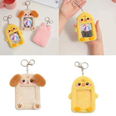 Niedlicher Fotokartenhalter aus Plüsch mit Cartoon-Motiv für Idol-Fotos. Weicher Schlüsselanhänger zum Sammeln, Taschenanhänger für Fans und Schreibwarenliebhaber