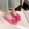 Fashion Women's Slippers 2025 Summer New Fashion Bow-knot Non Slip Soft Sole Flip Flops Lightweight Comfortable Slip on Flat Sandals