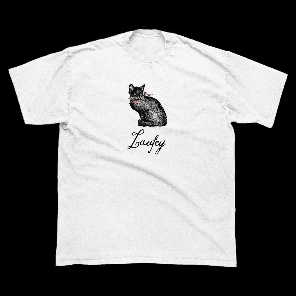 Hot New Laufey Black Cat Cotton White S to 5XL Tee Shirt SN735 XXXL