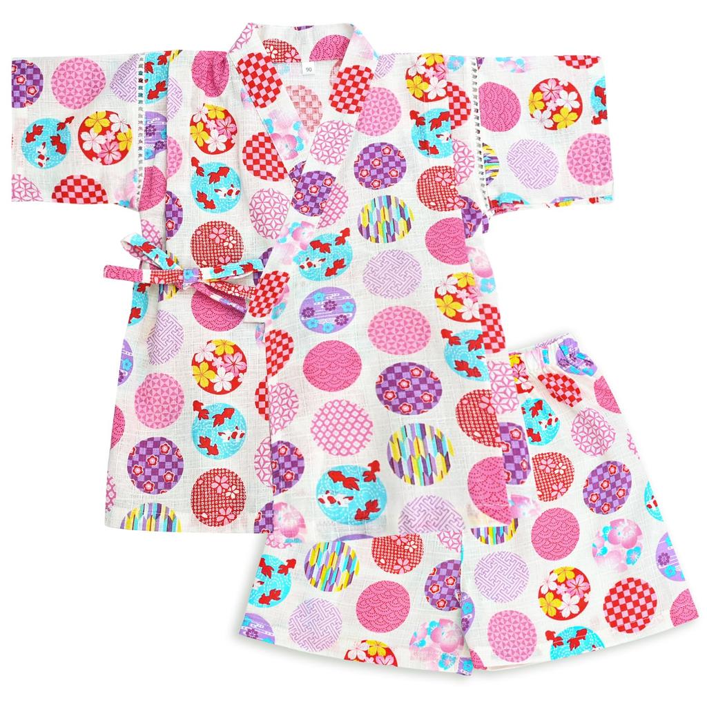 Jinbei summer for traditional Japanese perfect for summer fireworks and evening Sizes [LINBAB] Kids' (Japanese wear) boys, 100% cotton, lightweight,