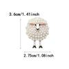 Zinc Alloy Pearl Brooch Full Drill Design Fashion Brooch Sheep Brooch  For Bags Hats T-shirts Jeans