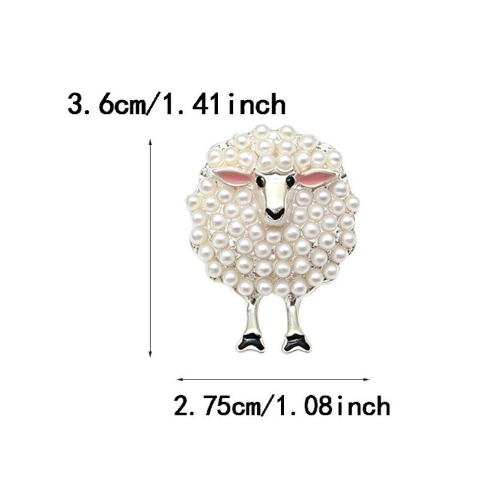 Zinc Alloy Pearl Brooch Full Drill Design Fashion Brooch Sheep Brooch For Bags Hats T-shirts Jeans