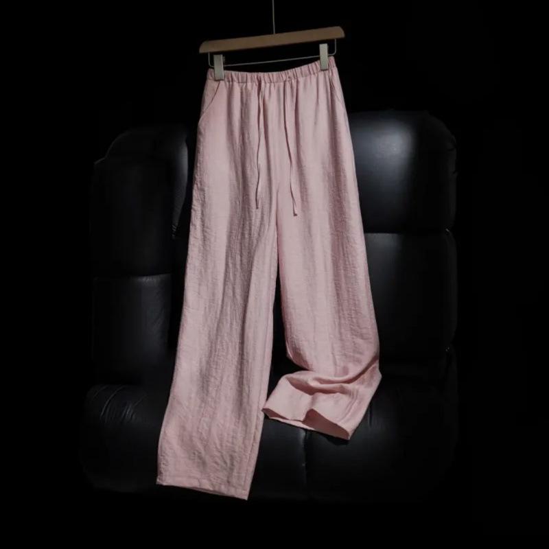 Tencel Linen High-Waist Slimming Wide-Leg Pants for Women - Spring/Summer 2025 Collection L