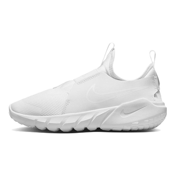 Nike Flex Runner 2 GS Triple White Kids Slip-On Running Sneakers DJ6038-100 35.5