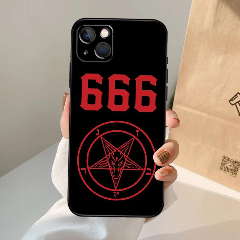 Pentagram 666 Demonic Satanic Case For iPhone 16 15 14 13 Pro Max 12 Pro Max Mini 11 Pro Max XS X XR Plus Cover Shell