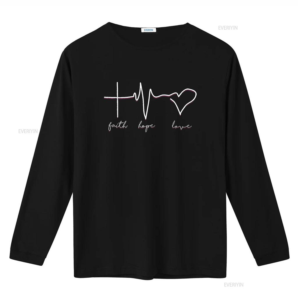 Womens Faith Hope Love T Shirt For All Black vintage Washed Casual Unisex fashion homme Top For Everyday Wear designer clothes